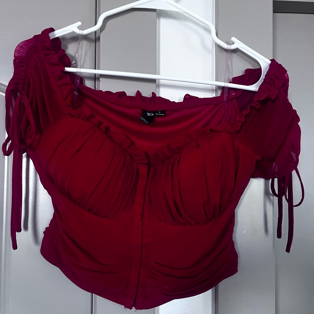 Windsor Red Ruched Blouse